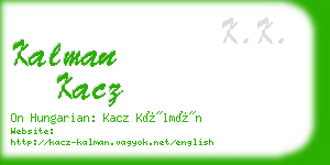 kalman kacz business card